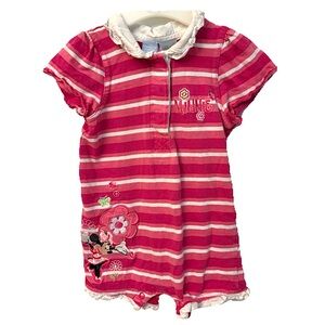 Y2K Disney Minnie Mouse Striped Baby Romper